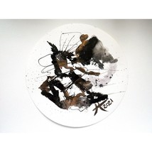 Original Art BLOW Expression Series Round Handmade Asian Ink Abstract Painting - £116.26 GBP