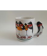Singing Choir Of Eight Penguins Christmas 1987 The Love Mug - $12.35