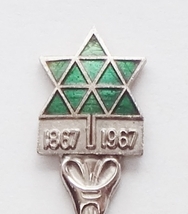 Collector Souvenir Spoon Canada Centennial 1867 1967 Stylized Maple Leaf Green - $9.99