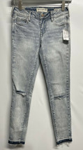 Bullhead Denim Co. Ankle Jeans Distressed Light Wash Raw Hem Ins 27&quot; NEW SZ 23 - £22.94 GBP