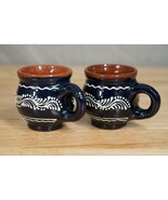 Studio Art Pottery Cobalt Blue Redware Slipware Bledea Espresso Coffee C... - £25.59 GBP