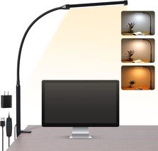 Led Desk Lamp With Clamp, Eye-Caring Clip On Lights For Home Office, 3, Black - $39.99