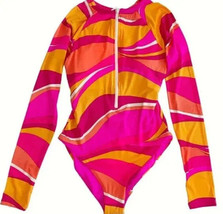 Trina Turk Vivid Vista Open Back Paddle Suit Swimsuit Rash Guard M,Xlnwt! - £66.89 GBP