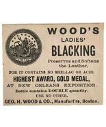 Woods Leather Polish 1885 Advertisement Victorian New Orleans Expo ADBN1A17 - $28.01 CAD