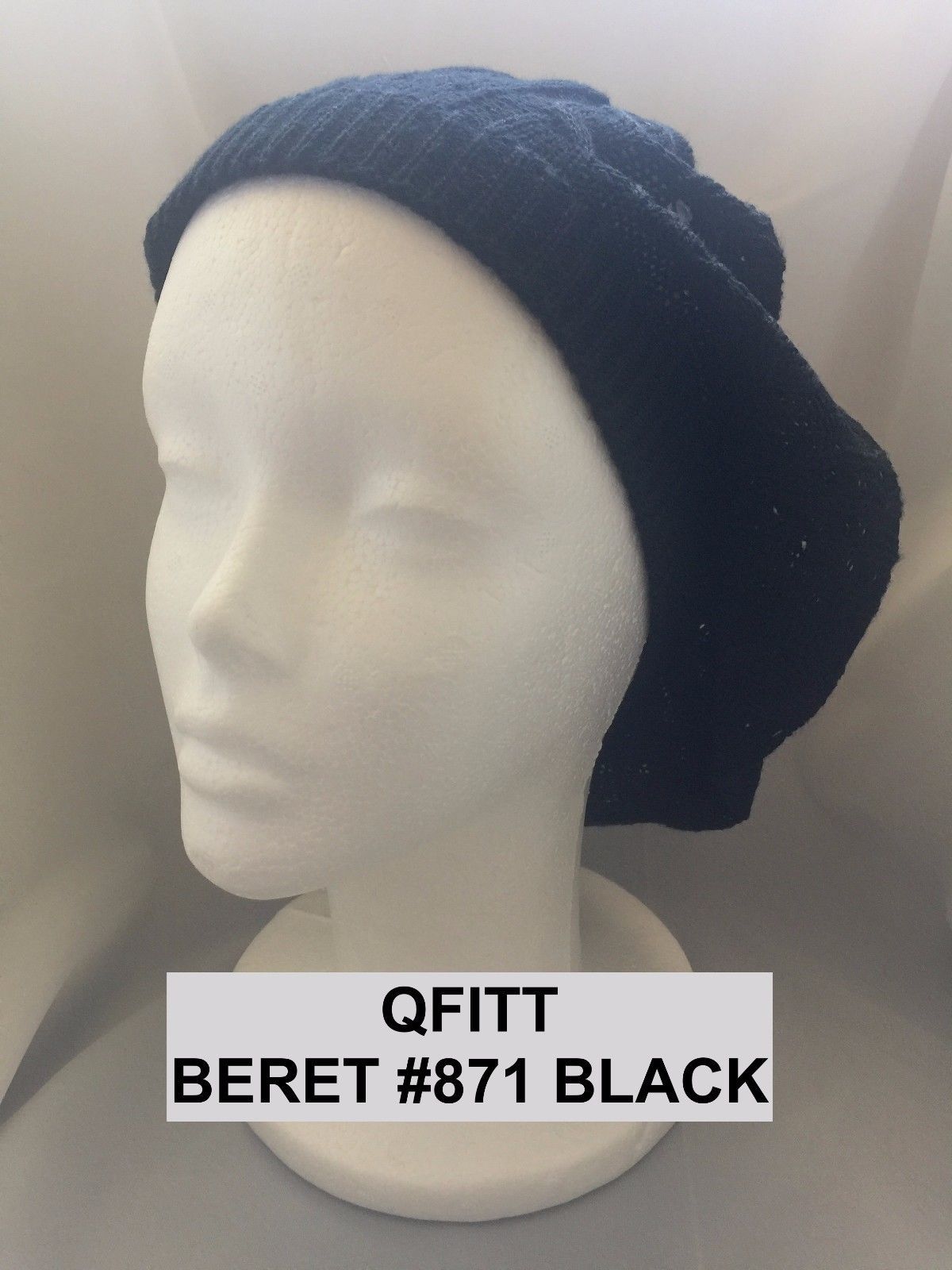 Primary image for QFITT SPRING & SUMMER BERET WITH HANG TAG #871 BLACK