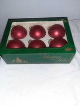 Vintage Krebs Glass Christmas Ornaments Red Velvet Set of Six, 2 1/2, With Box - £9.58 GBP