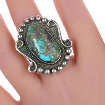 sz8.5 Vintage Navajo silver and turquoise ring - £130.57 GBP