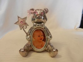 Silver Tone Metal Teddy Bear Baby Picture Frame Holder from Things Remembered - $42.75