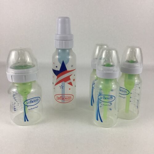 Dr Brown's Natural Flow Anti Colic Baby Bottles Internal Vent System Lot Of 5 - $29.65