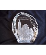 Fenwick Island Delaware impressed satin &amp; clear glass paperweight Lighth... - $246.13 MXN