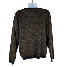 Vintage Fenzia XL Wool Crewneck Sweater Geometric Jacquard Knit Pattern - $23.03