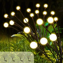 Solar Garden Lights, 4 Pack 48 Led Outdoor Solar Firefly Lights, Ip65 Wa... - £31.59 GBP
