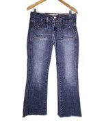 Hollister Womens Raw Hem Cropped Flare Jeans Sz 7 Stretch Mid Rise Faded... - £17.03 GBP