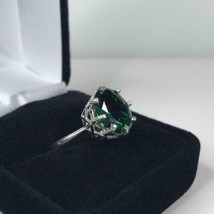 925Sterling Plata Natural Certificado 3Ct Emerald Forma Ovalada Racimo Escardar - £75.13 GBP