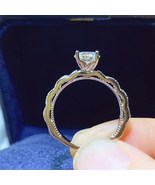 Women&#39;s 925 Silver 18K Gold Plated 1 Carat Moissanite Engagement Wedding... - £43.58 GBP