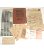 WWII Ration Books 3 &amp; 4 Ephemera Lot Grocery Receipts Bank Household Pla... - $14.84