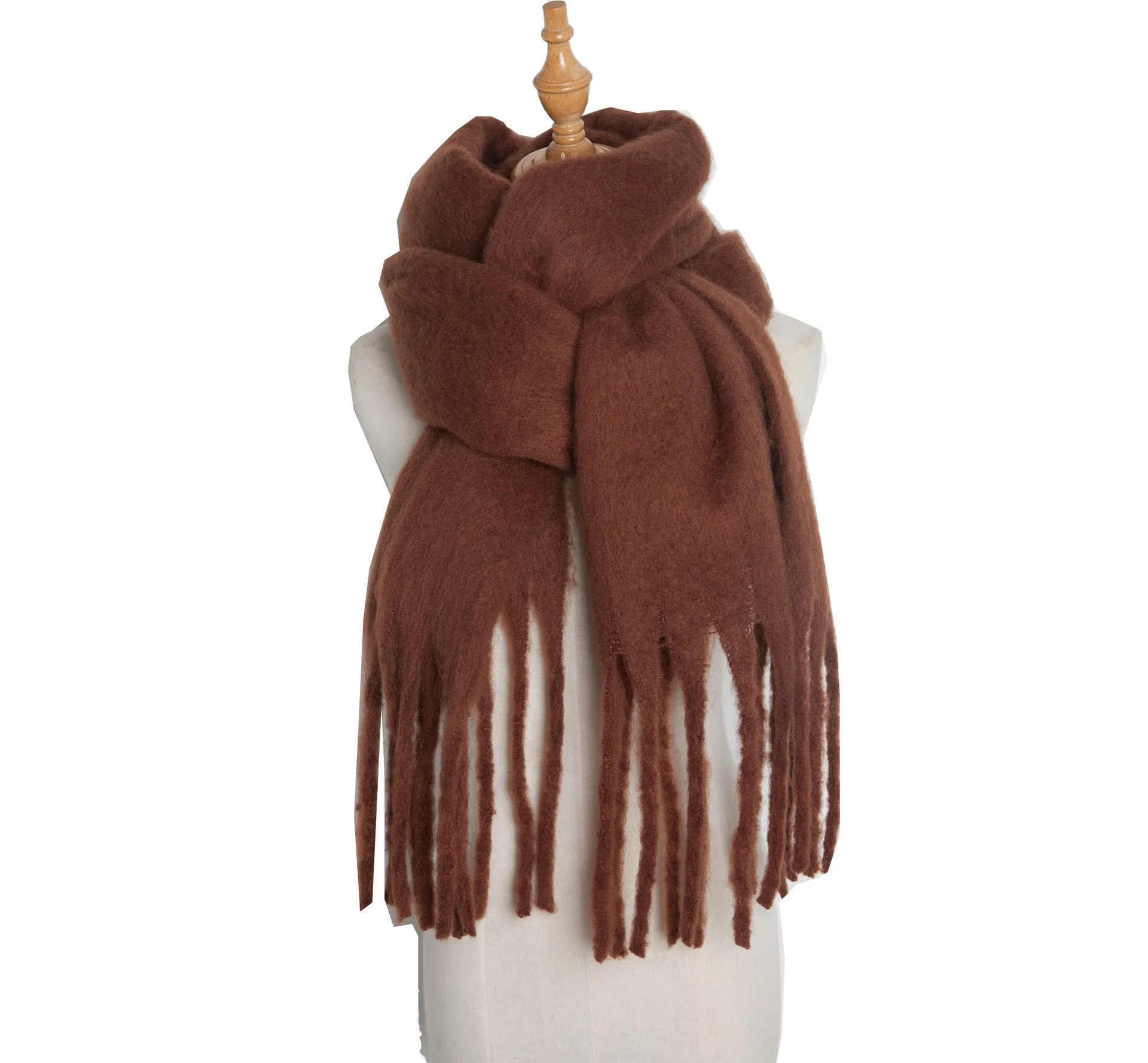 Luxury Winter Cashmere Scarf Women Warm Pashmina Shawl with Tassels (8) - £15.02 GBP