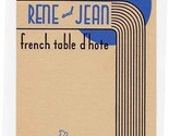 Rene and Jean French Table D&#39;Hote Menu South Olive Street Los Angeles CA... - £99.68 GBP