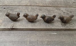 4 Cast Iron Bird Cabinet Knobs Pulls Drawer Dresser Handles Rustic Birds Sparrow - £11.34 GBP