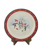 Royal Seasons Stoneware Snowmen Dinner Plate 10.25” Yellow Dot RN2 Retired - £12.75 GBP