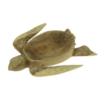 Scratch &amp; Dent Hand Carved Mahogany Sea Turtle Centerpiece Bowl 16 Inch - £35.47 GBP