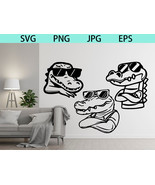 Alligator With Sunglasses Svg Alligator Wearing Glasses Png Crocodile - $1.35 CAD
