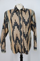 Vtg Roper 13/14 Brown Black Aztec Western Geometric Long Sleeve Shirt Top USA - £37.96 GBP