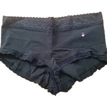 2015 vintage victoria&#39;s secret cotton boyshort  panties large black - $10.99