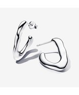 925 Sterling silver Organically V-shaped Open Hoop Earrings 293290C00 - $25.24 CAD