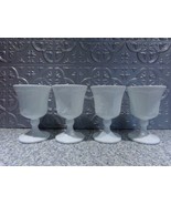 Vintage White Glass Goblets w/ Grape Design Indiana - £21.23 GBP