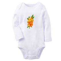 Babies Nature Pattern Sea Buckthorn Romper Newborn Baby Bodysuit Infant Jumpsuit - £8.28 GBP