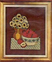 Vintage Bucilla Crewel Embroidery Kit Still Life Picture Flowers Pitcher Apples - £16.61 GBP