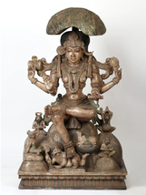  48&quot; Wood Carved Dakshinamurti (Lord Shiva) - God of Wisdom | Home Decor - £3,116.68 GBP