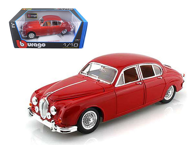 1959 Jaguar Mark II Red 1/18 Diecast Car Model by Bburago - £54.37 GBP