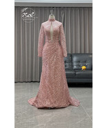 Women Pink Sequin Evening Dress Long Sleeve Sexy Sparkly Formal Party Dr... - $300.36 CAD