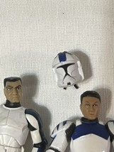 Lot vtg 2 Star Wars Clone Troopers 3.75&quot; Hasbro Action Figures LFL 2005 2008 - $19.75