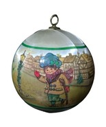 Vintage Christmas Satin Ball Ornament Tiny Tim Charles Dickens A Christm... - $7.91