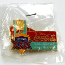 Vintage NFL Super Bowl XXIX Coca Cola Official Soft Drink Enamel Lapel Pin - £9.50 GBP