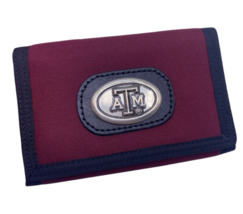 Texas A&amp;M Wallet New Case Mens Womens Student Aggies Nylon Silver Metal ... - £29.90 GBP