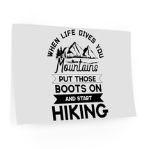 Motivational Hiking Quote Wall Decal - Inspirational Mountain Range Prin... - $31.93+