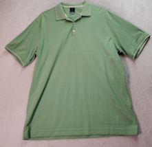 Nike Golf Polo Shirt Men XL Green Cotton Short Sleeve Dri Fit Logo Slit ... - $20.21