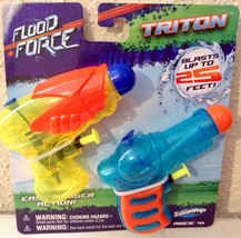 Swimways Flood Force TRITON Water Blaster Squirt Gun - 2 Pack - Blasts up to 25&#39; - £4.26 GBP