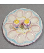 ARIELA Easter Ceramic 9cnt Deviled Egg Plate with Salt &amp; Pepper Shaker S... - $354.07 MXN
