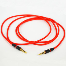 Red New 3.5Mm 4 Pole Male To M Record Car Aux Audio Cord Headphone Conne... - £12.57 GBP