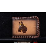 Vintage Genuine Leather Horse Wallet Bi-Fold Hand Tooled Beautiful NOS - $466.91 MXN