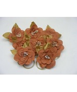 Vintage Handmade Napkin Rings Set of 8  Solid Reddish Brown Beaded Polle... - €21,10 EUR