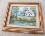 Marten 8x10 Painting Oil on Canvas Cute Cottage Near River--FREE SHIPPING! - $49.45