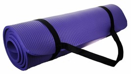 S4O Yoga mat 72&quot; X 24&quot; Extra Thick Exercise Mat with Carrying Strap - Purple - £19.50 GBP