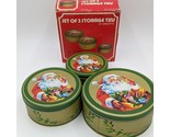 Christmas Holiday Santa Tins Red Green  Set of 3 by Concepts Chicago IL ... - $19.25