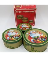 Christmas Holiday Santa Tins Red Green  Set of 3 by Concepts Chicago IL ... - $353.72 MXN